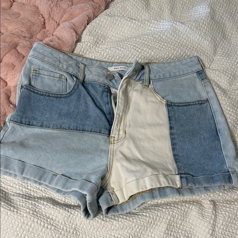 Pacsun Patchwork Mom Jean Shorts